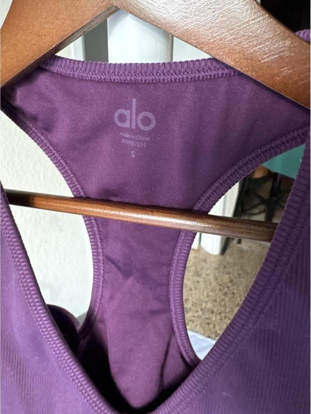 Alo Purple Tank Top Yoga Top Sz S Womens - Picture 2 of 5